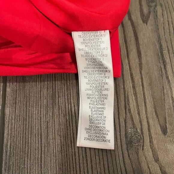 Aidan Mattox Mini Dress Women's Size 0 Red 100% Polyester Off The-Shoulder - Picture 4 of 6